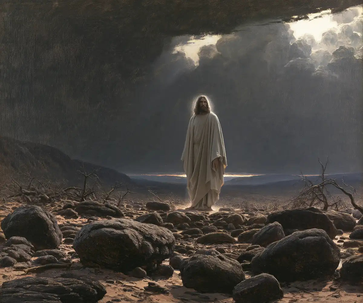 Jesus in the Desert - Symbolist - Christian artwork collection