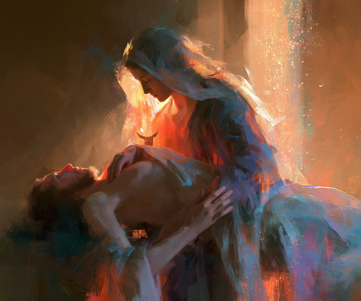 Christian work landscape - La Pietà - Impressionist - Alpha Christian Art