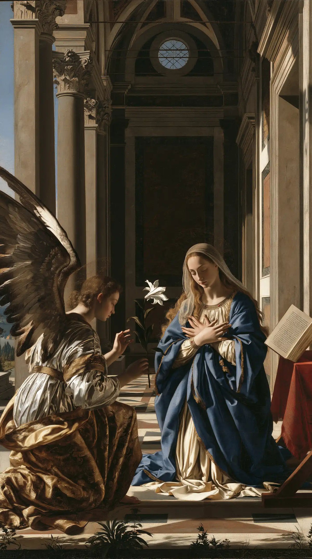 the Annunciation in Florentine Renaissance style in Florentine Renaissance style, portrait Christian artwork no. 9