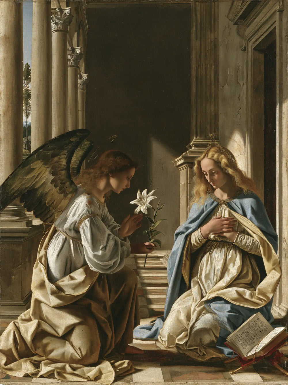 the Annunciation in Florentine Renaissance style in Florentine Renaissance style, portrait Christian artwork no. 13