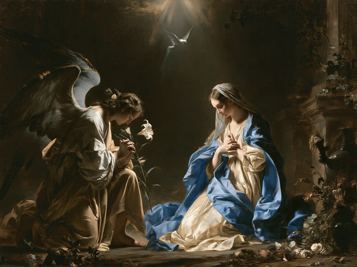 The Annunciation — The Lily beside Flower-Strewn Stones