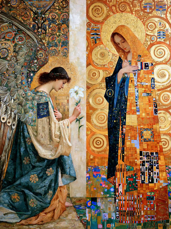 Annunciation beneath the Radiant Halo – Golden Secession Art · Portrait