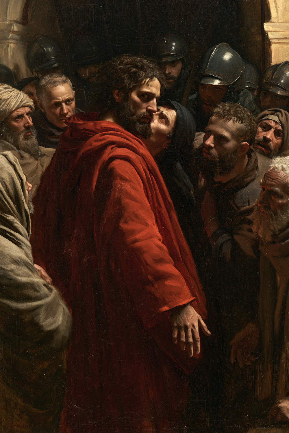 Il tradimento di Giuda - Rosso di sacrificio · Ritratto n° 5 - Arte cristiana