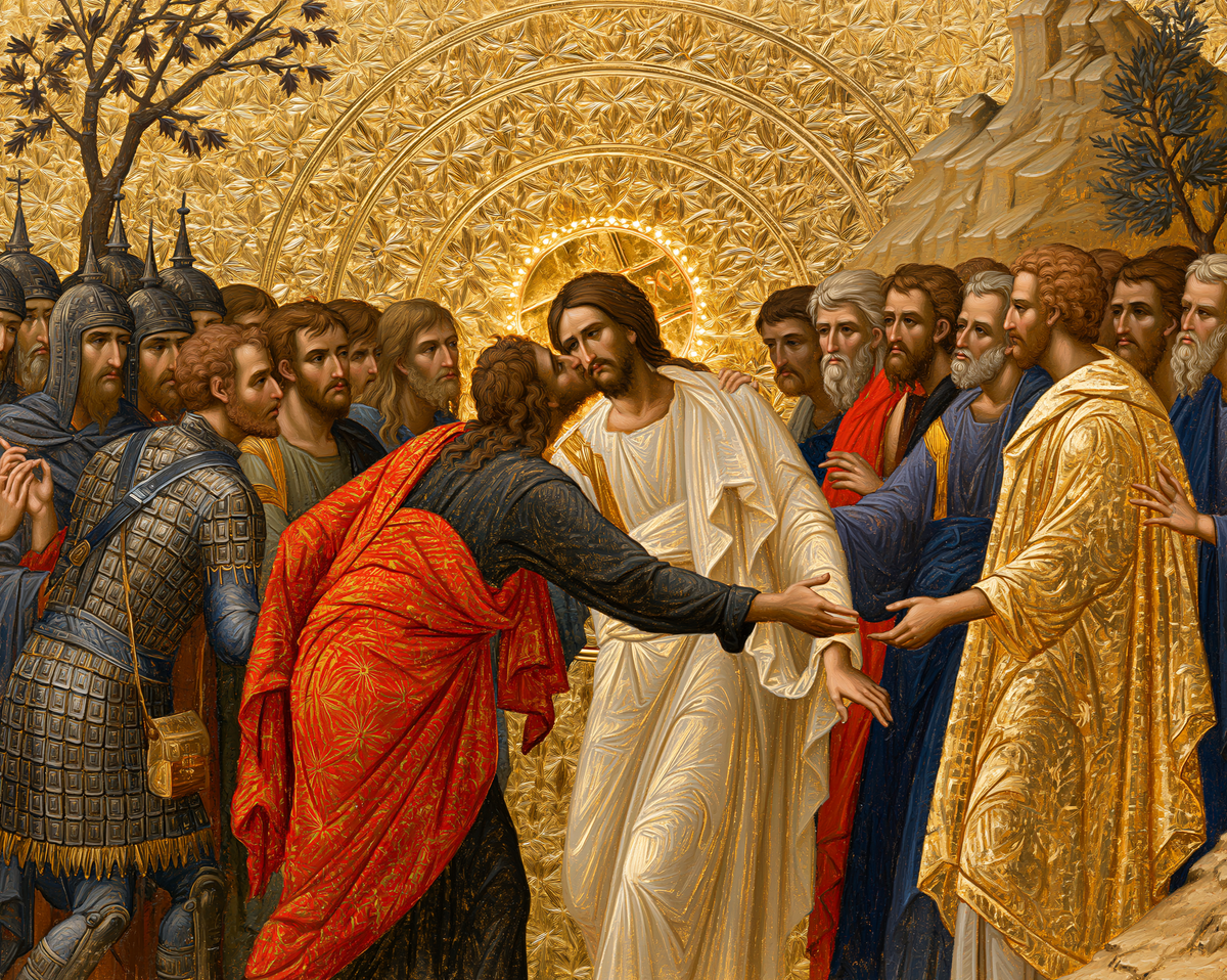 The Betrayal of Judas — The Offered Hand Beneath the Golden Rosette