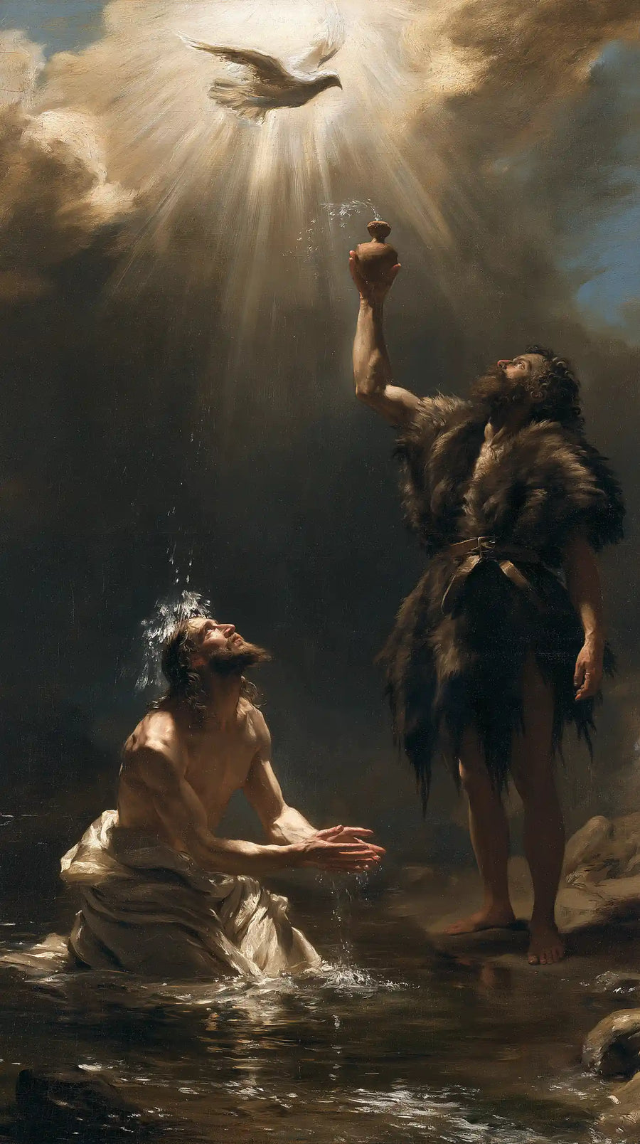 The Baptism of Jesus – Theatrical Baroque · Kneeling in the Jordan · Portrait no. 2