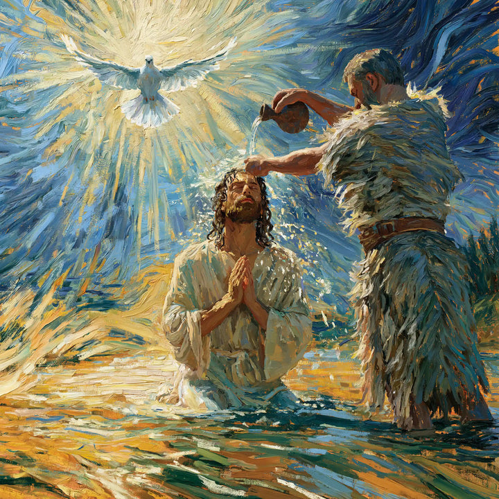 The Baptism of Jesus – Post-Impressionist · Kneeling in the Jordan · Square no. 2