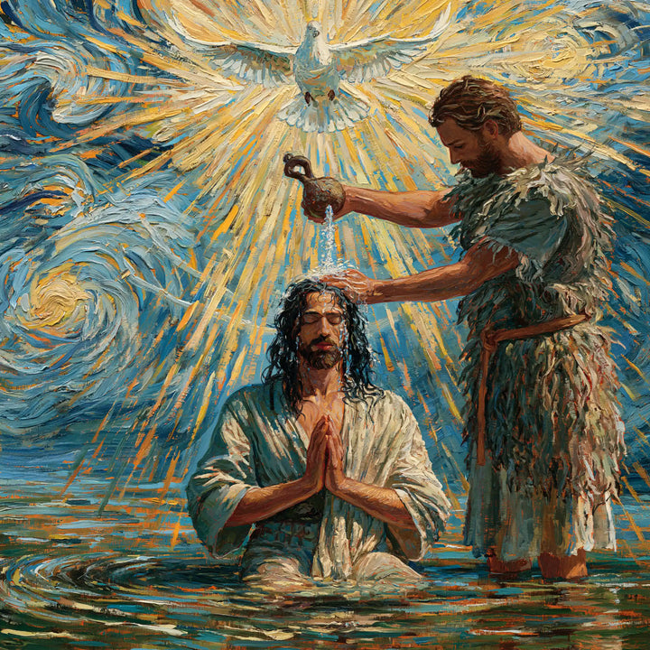 The Baptism of Jesus – Post-Impressionist · Kneeling in the Jordan · Square no. 3