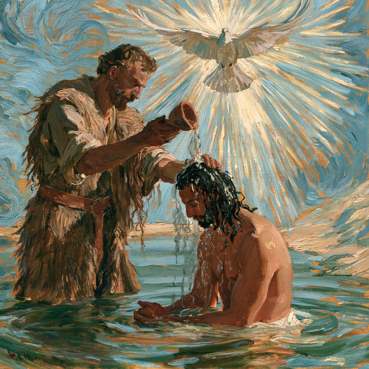 The Baptism of Jesus – Post-Impressionist · Kneeling in the Jordan · Square no. 5