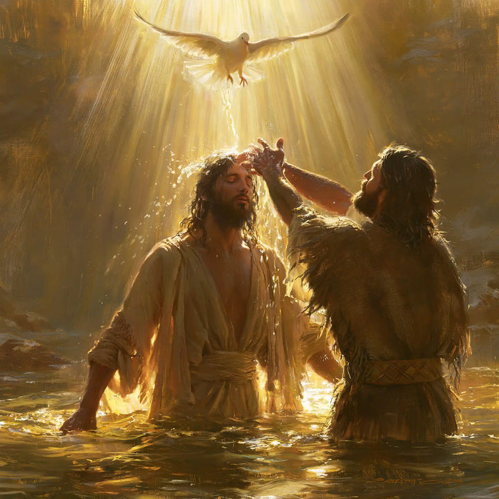 The Baptism of Jesus – Sacred Gold · Standing in the Jordan · Square no. 3