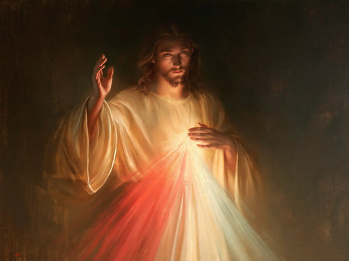 Jesus expressing compassion and divine mercy in Compassion and Mercy style, landscape Christian artwork no. 3