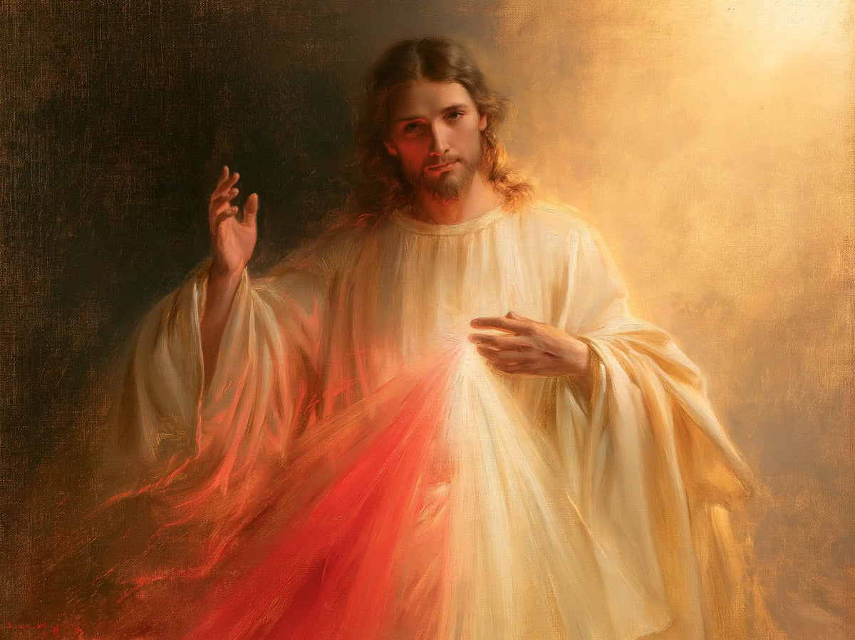 Jesus expressing compassion and divine mercy in Compassion and Mercy style, landscape Christian artwork no. 7