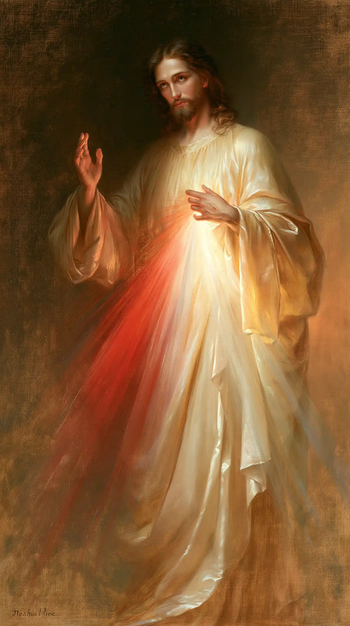 Jesus expressing compassion and divine mercy in Compassion and Mercy style, portrait Christian artwork no. 5