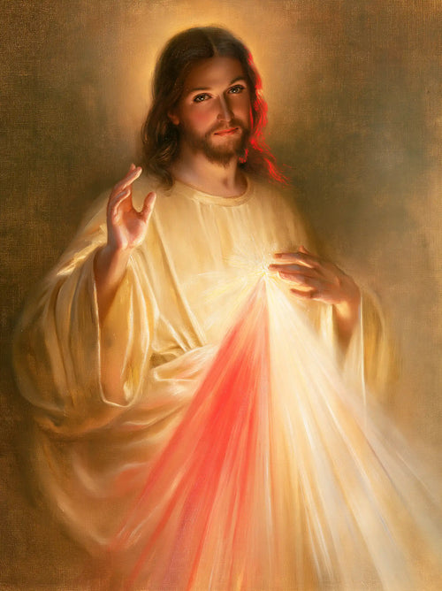 Jesus expressing compassion and divine mercy in Compassion and Mercy style, portrait Christian artwork no. 9