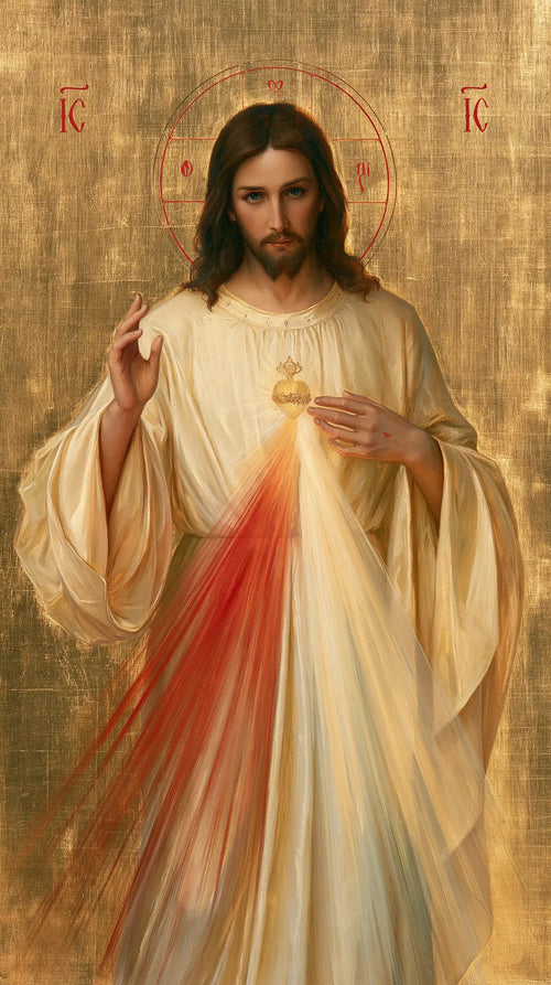 Divine Mercy Jesus in a contemporary Byzantine icon in Contemporary Byzantine style, portrait Christian artwork no. 8
