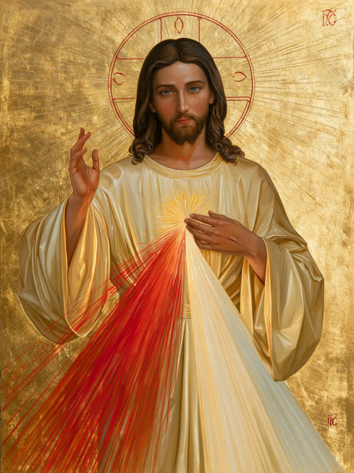 Divine Mercy Jesus in a contemporary Byzantine icon in Contemporary Byzantine style, portrait Christian artwork no. 11