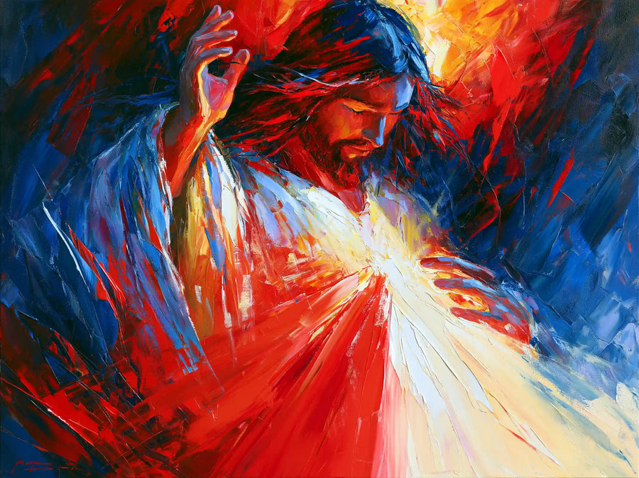 Divine Mercy Jesus – Expressionist · Landscape no. 6