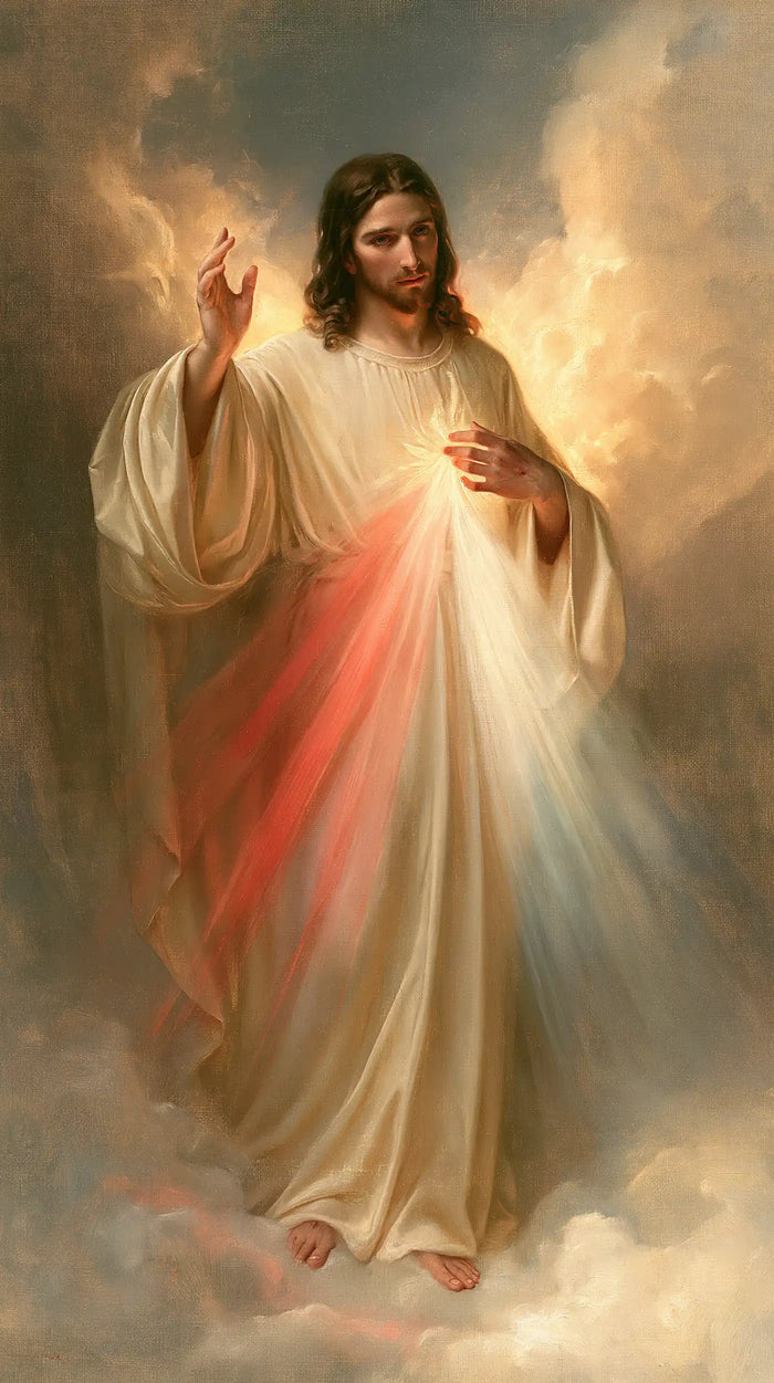 Divine Mercy Jesus - Jesus upon the Clouds · Portrait n° 4