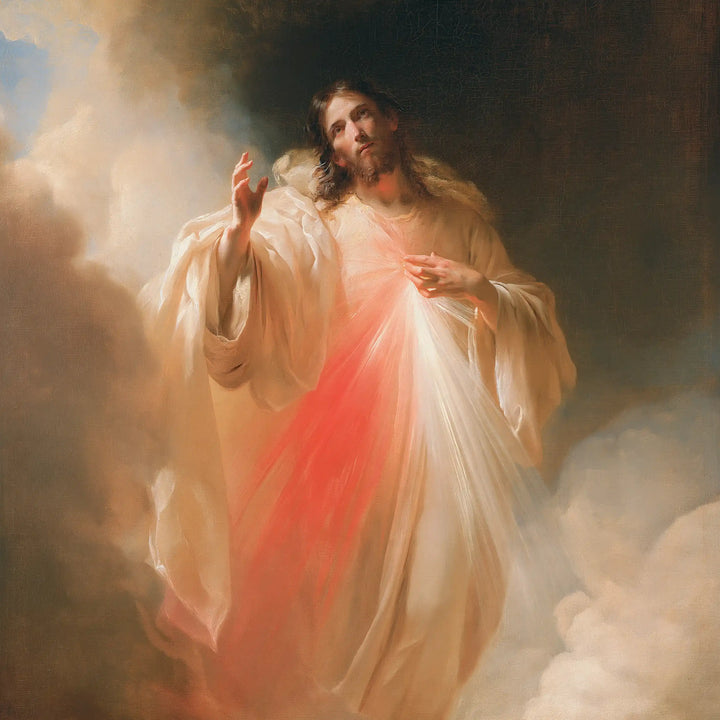 Divine Mercy Jesus - Jesus upon the Clouds · Square n° 1