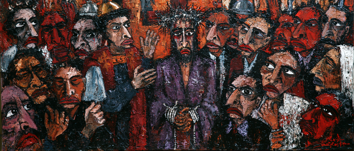 Ecce Homo — The Fixed Gaze in Dark Texture