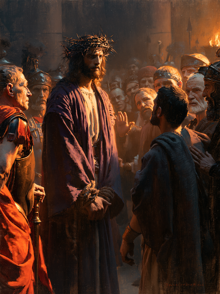 Ecce Homo — Patience Before the Blue-Clad Back