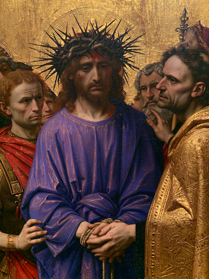 Ecce Homo — The Thorn-Crowned Brow Between Leaning Faces