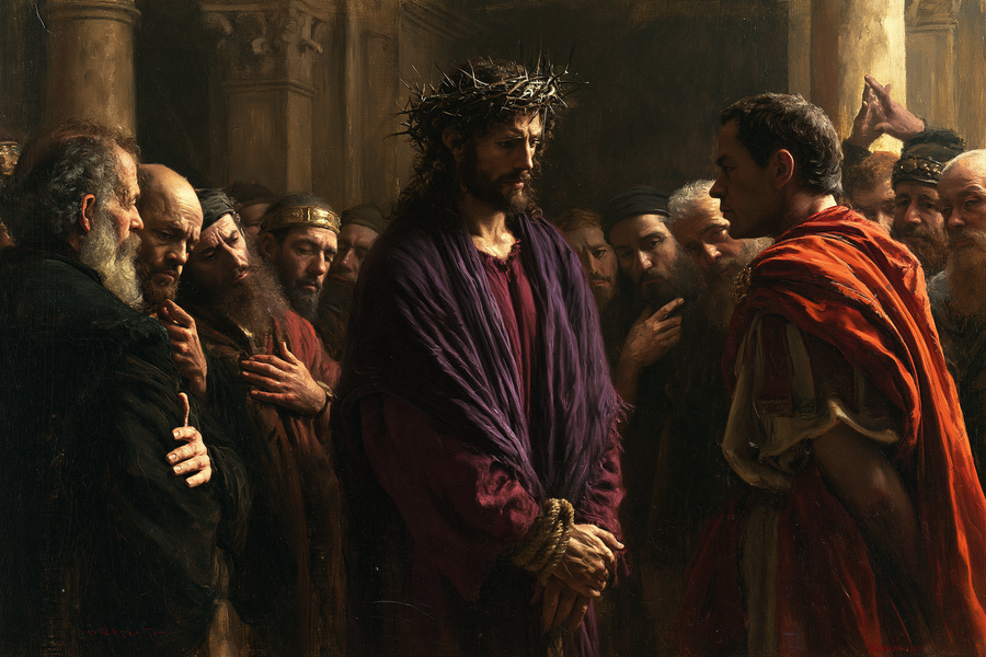 Ecce Homo — The Encounter Beside Brown Columns