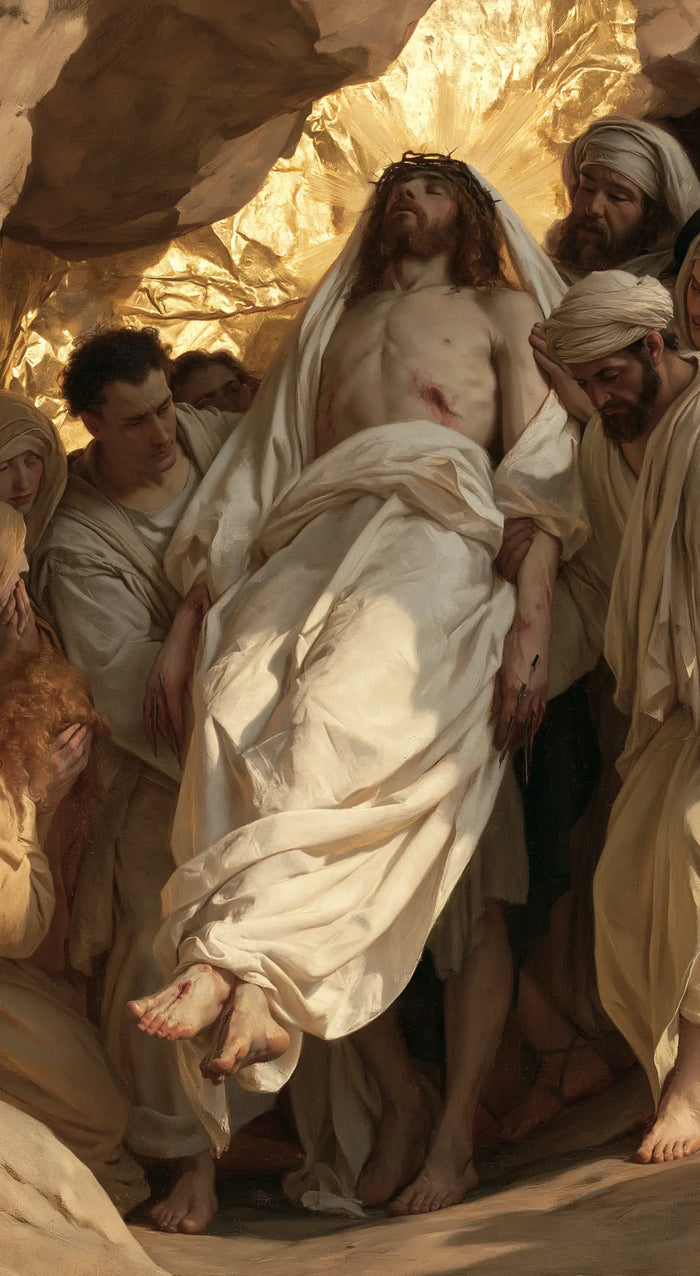 The Entombment of Jesus Christ — Crossed Feet at the Edge of Day