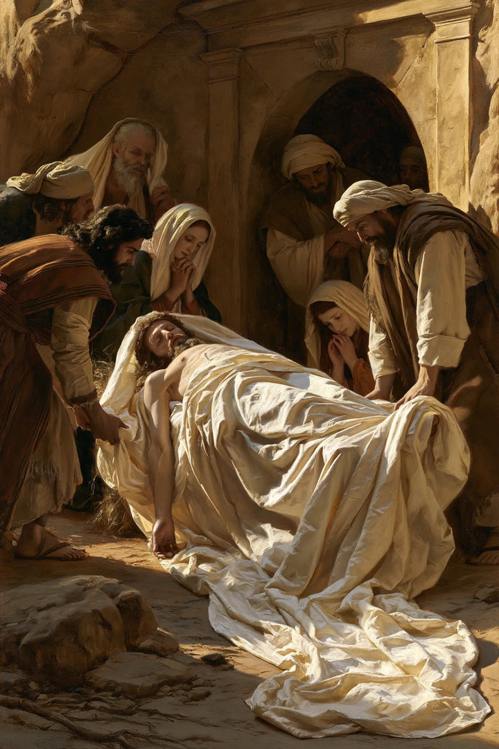 The Entombment of Jesus Christ — Linen with Pale Stone Reflections