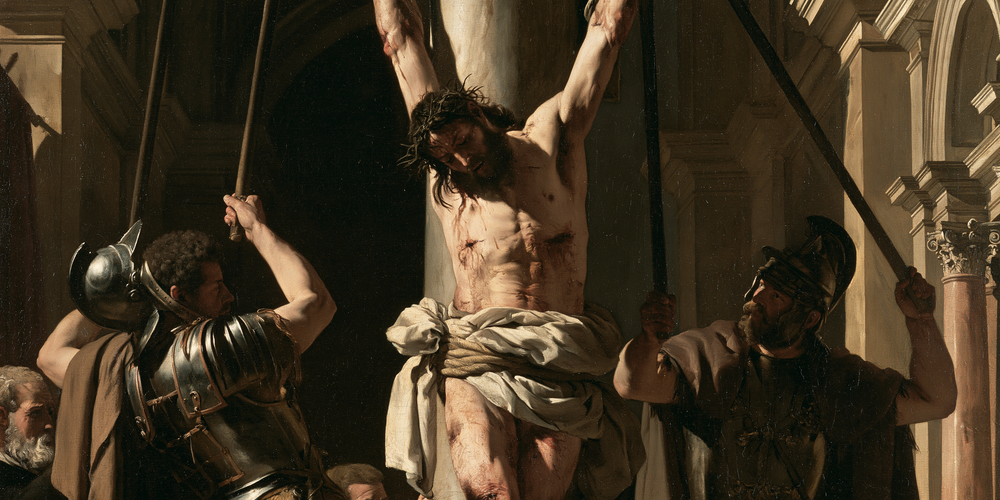 La Flagellazione di Cristo - Sacra veduta monumentale · Paesaggio n° 5 - Arte cristiana