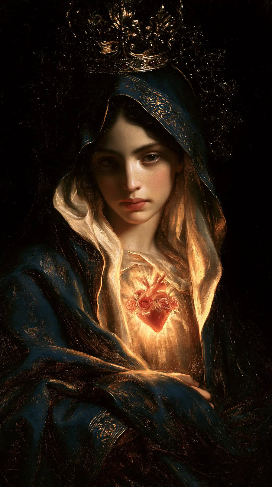 Immaculate Heart of Mary - Black and Gold · Portrait n° 3