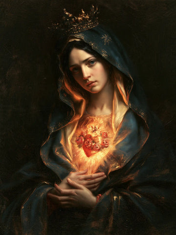 Immaculate Heart of Mary - Black and Gold · Portrait n° 13