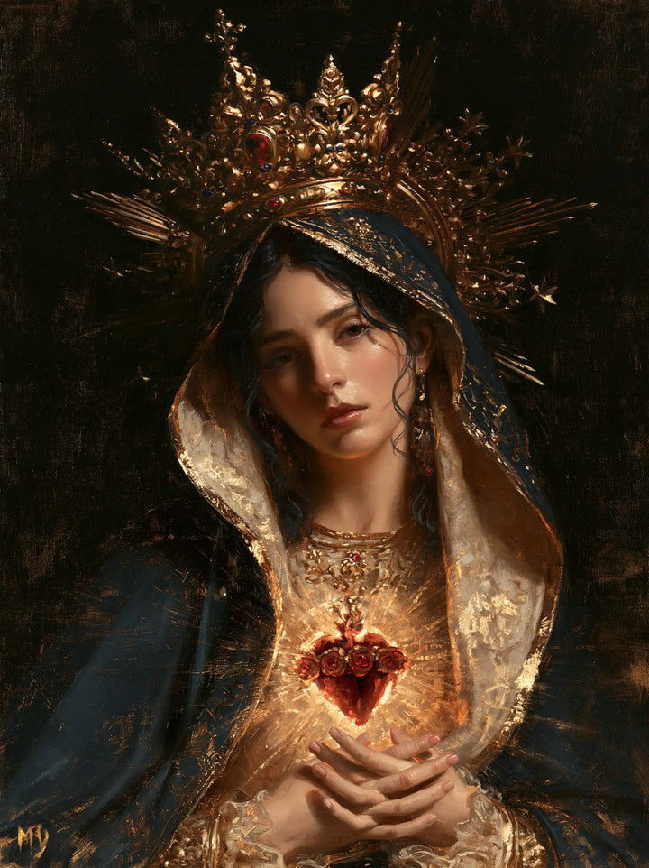 Immaculate Heart of Mary - Black and Gold · Portrait n° 15