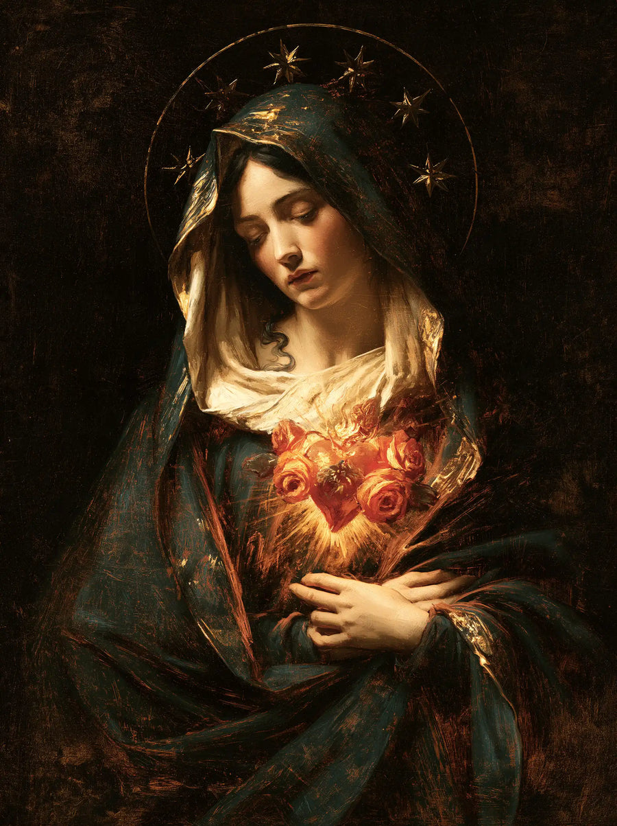 Immaculate Heart of Mary - Black and Gold · Portrait n° 18