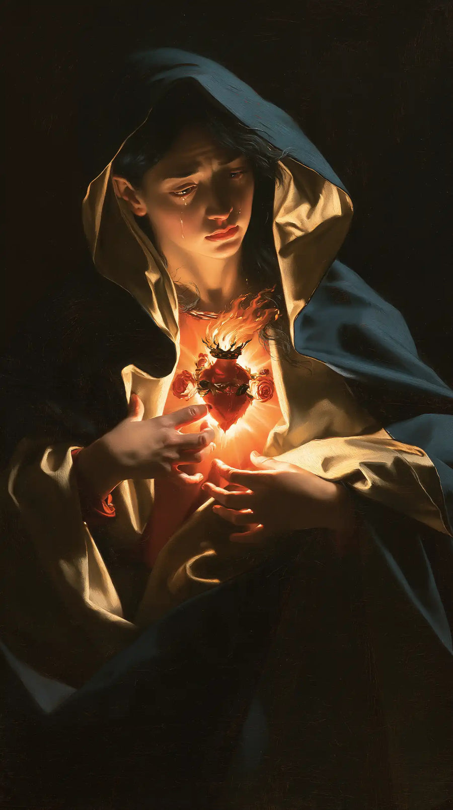 Immaculate Heart of Mary - Caravaggio Tenebrism · Portrait n° 5
