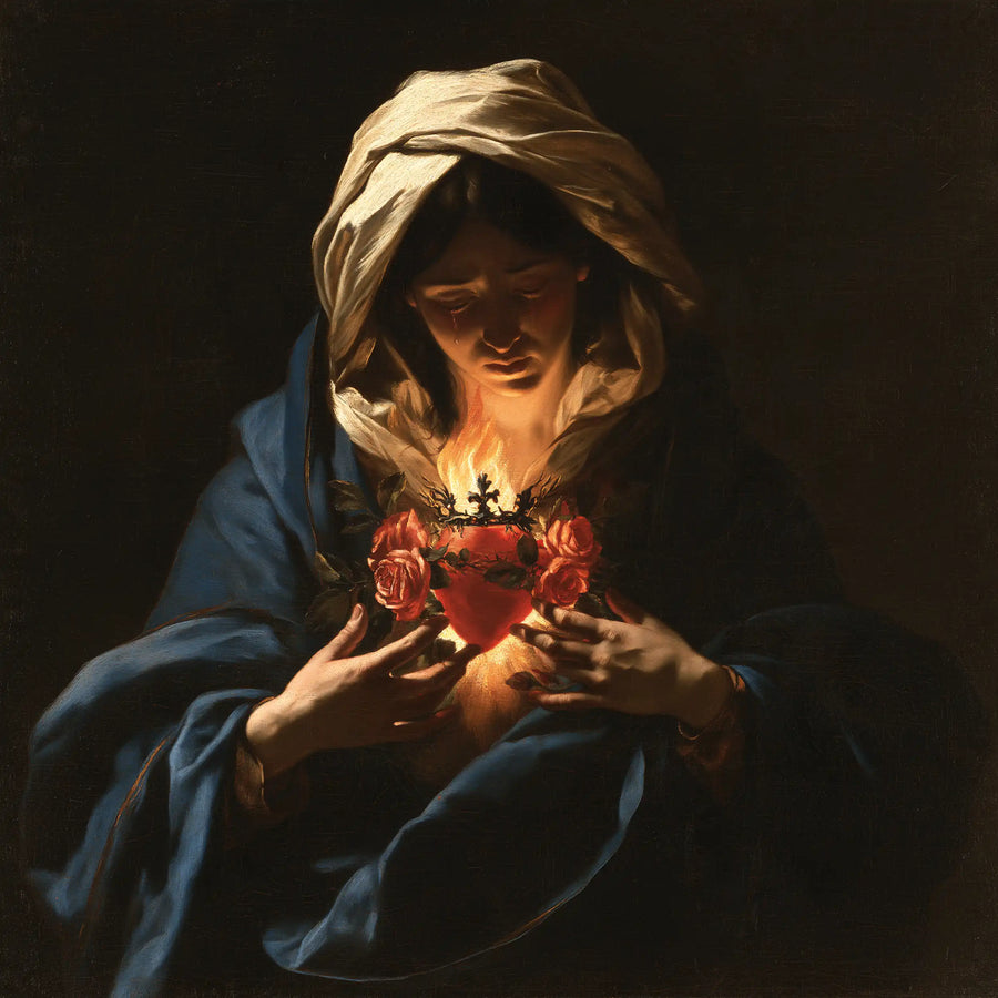 Immaculate Heart of Mary - Caravaggio Tenebrism · Square n° 5