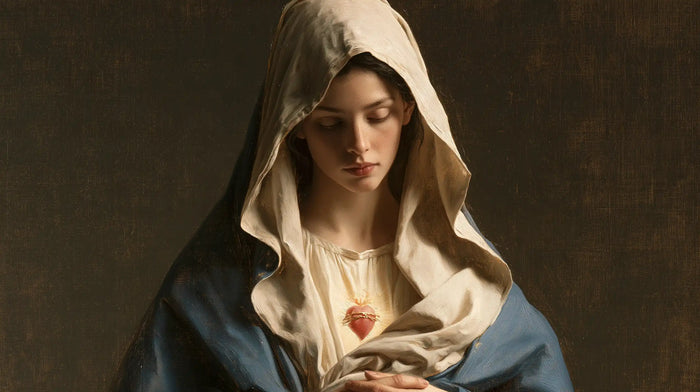 The Immaculate Heart of Mary — Gentleness in the Cream Veil’s Fold