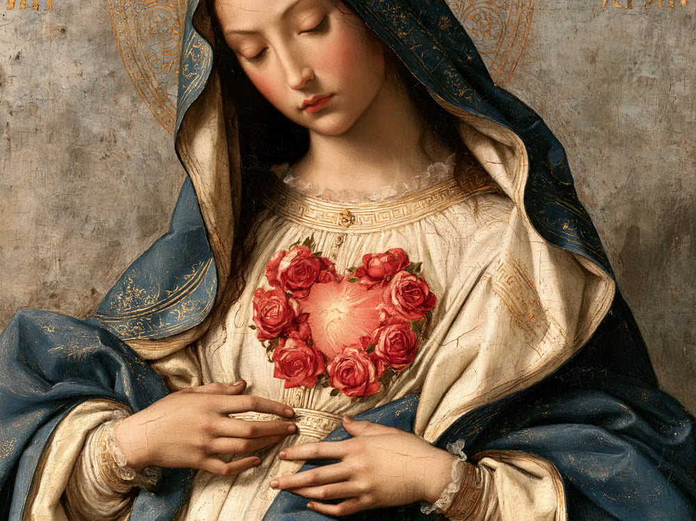the Immaculate Heart of Mary in Florentine Renaissance style in Florentine Renaissance style, landscape Christian artwork no. 10