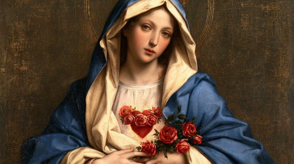 the Immaculate Heart of Mary in Florentine Renaissance style in Florentine Renaissance style, landscape Christian artwork no. 17