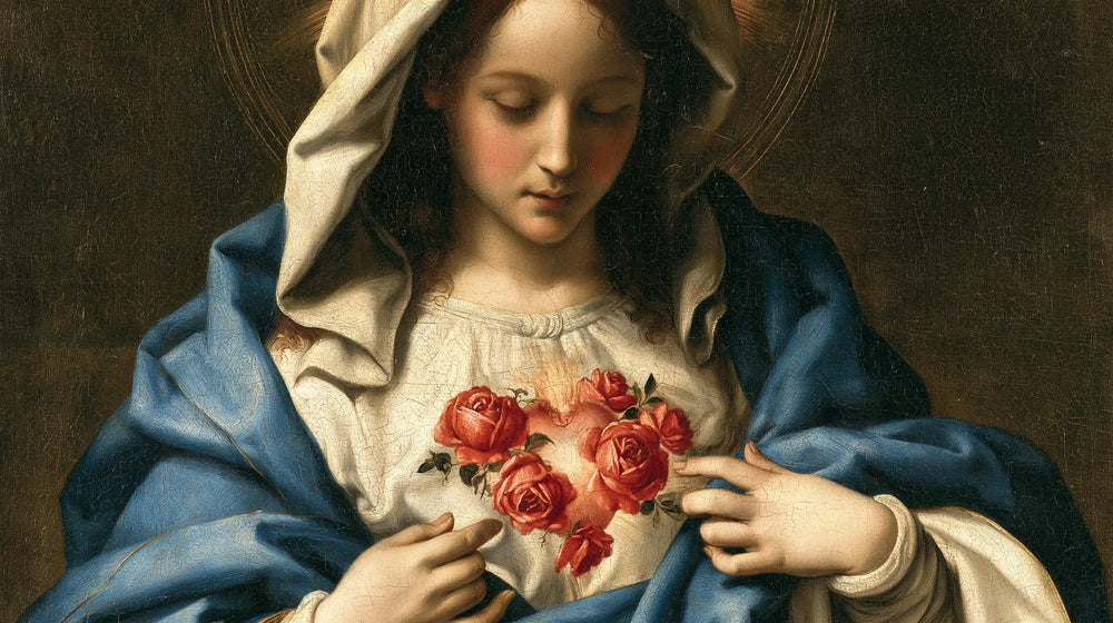 the Immaculate Heart of Mary in Florentine Renaissance style in Florentine Renaissance style, landscape Christian artwork no. 23