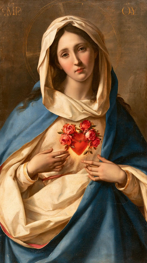 the Immaculate Heart of Mary in Florentine Renaissance style in Florentine Renaissance style, portrait Christian artwork no. 10