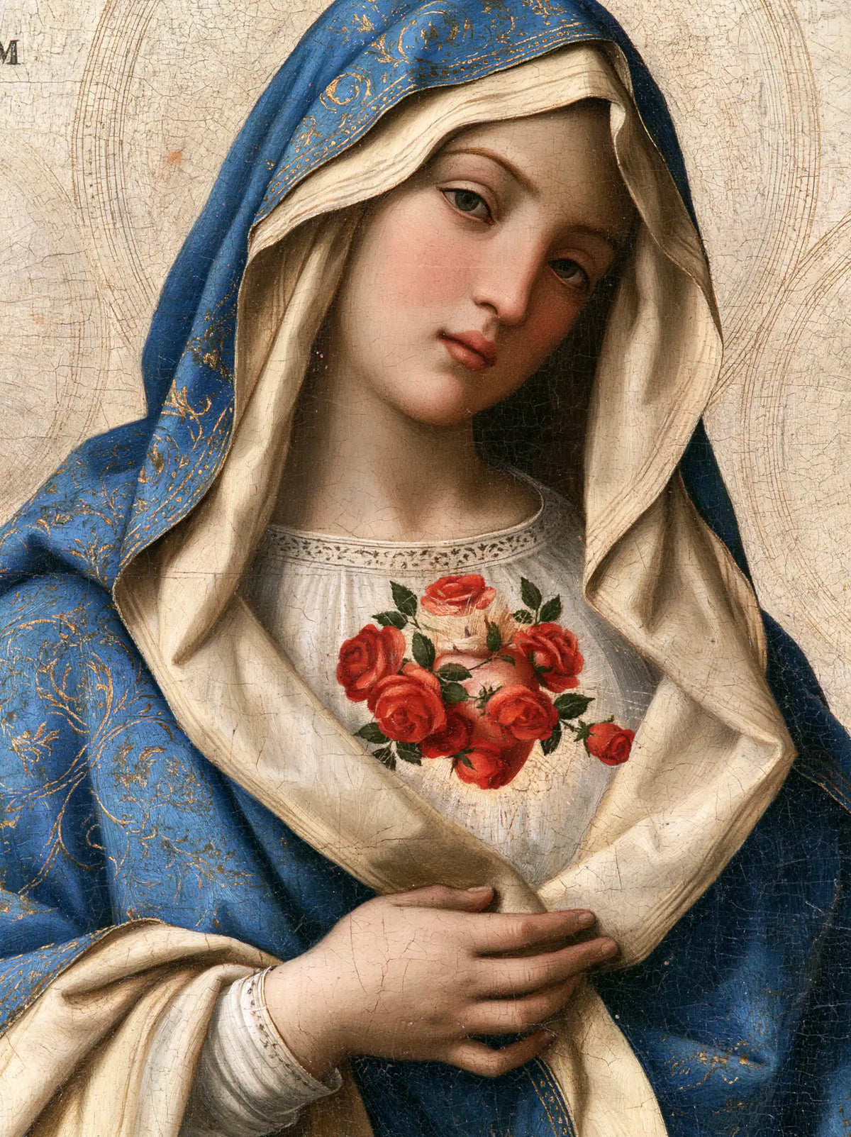 the Immaculate Heart of Mary in Florentine Renaissance style in Florentine Renaissance style, portrait Christian artwork no. 18