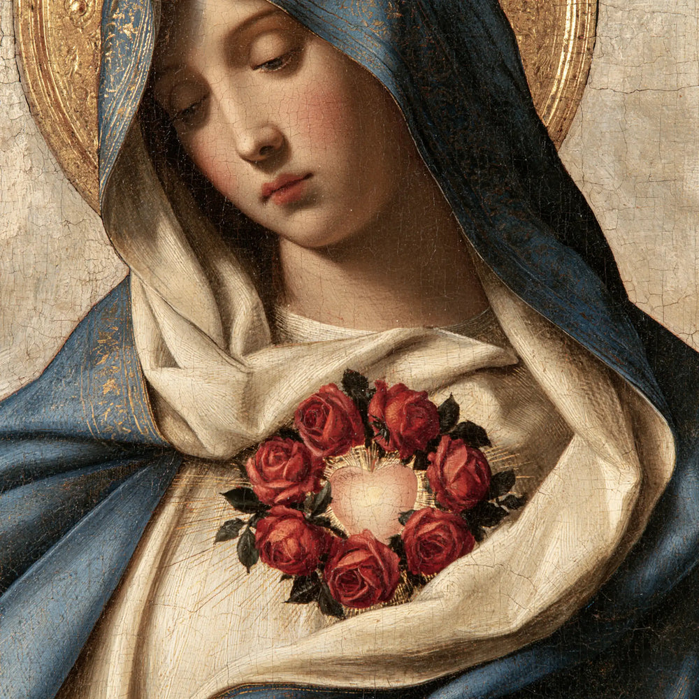 the Immaculate Heart of Mary in Florentine Renaissance style in Florentine Renaissance style, square Christian artwork no. 4