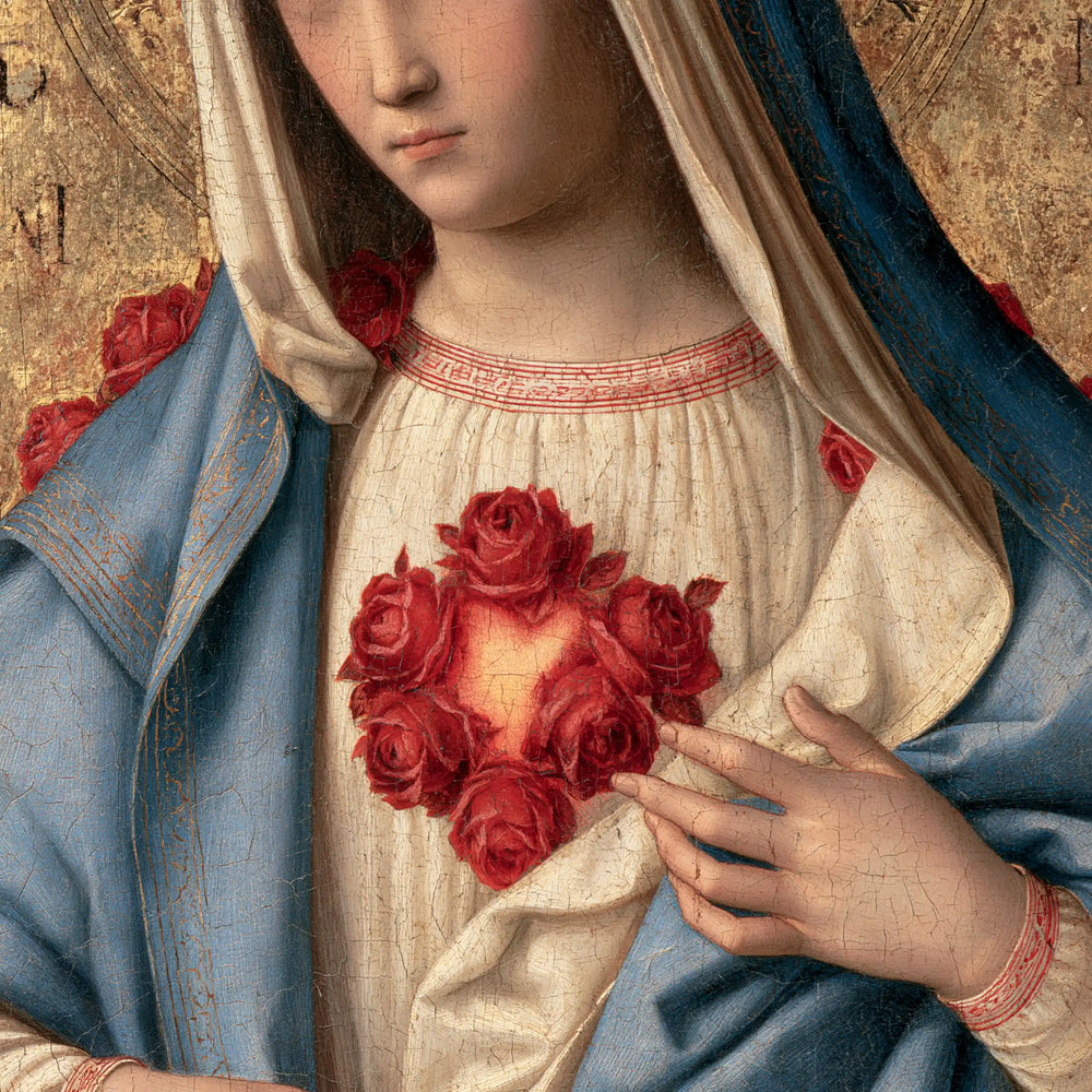 the Immaculate Heart of Mary in Florentine Renaissance style in Florentine Renaissance style, square Christian artwork no. 5