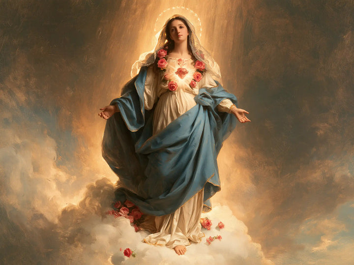 Immaculate Heart of Mary - Mary upon the Clouds with the Immaculate Heart · Landscape n° 1