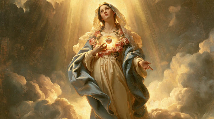 Immaculate Heart of Mary - Mary upon the Clouds with the Immaculate Heart · Landscape n° 10