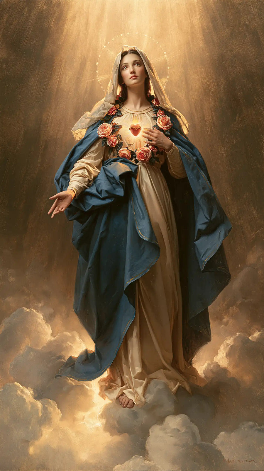 Immaculate Heart of Mary - Mary upon the Clouds with the Immaculate Heart · Portrait n° 2