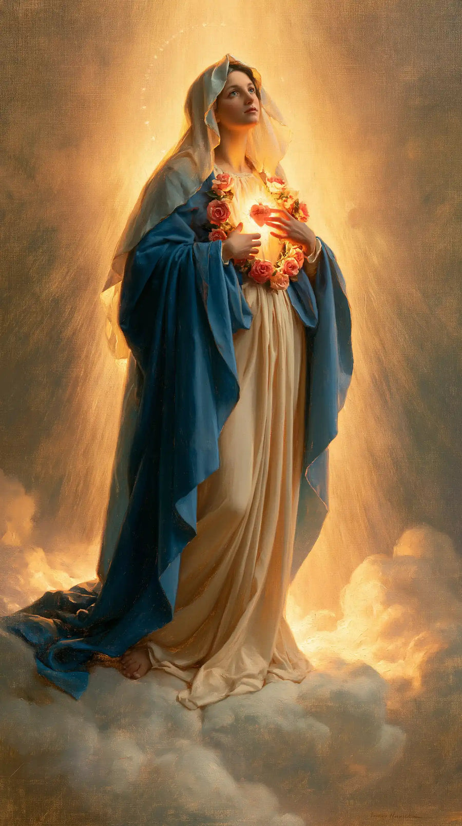 Immaculate Heart of Mary - Mary upon the Clouds with the Immaculate Heart · Portrait n° 3
