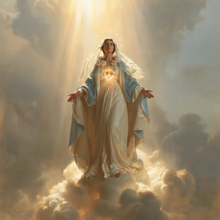 Immaculate Heart of Mary - Mary upon the Clouds with the Immaculate Heart · Square n° 1