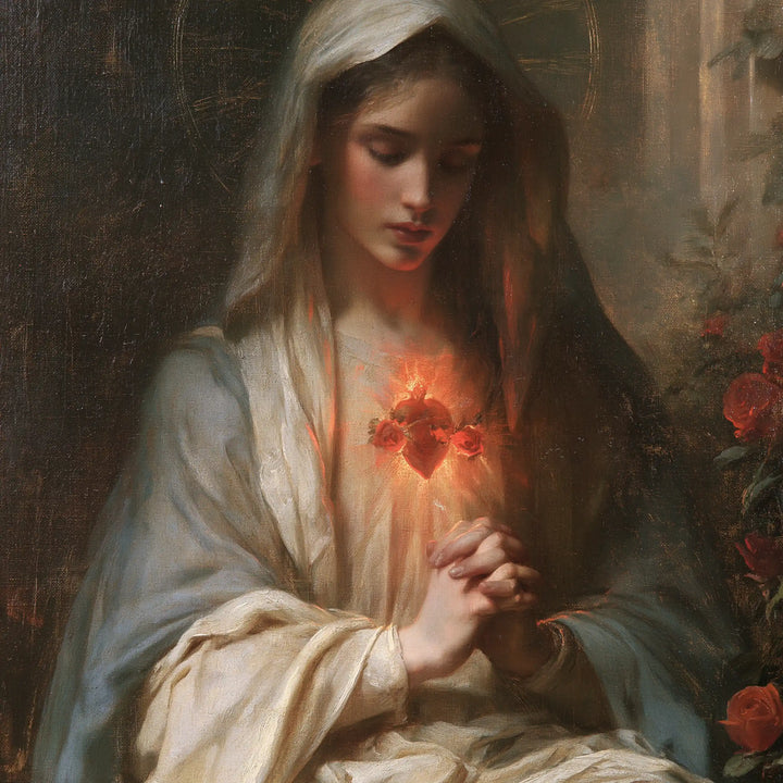 Immaculate Heart of Mary - Mary in Prayer with the Immaculate Heart · Square n° 3