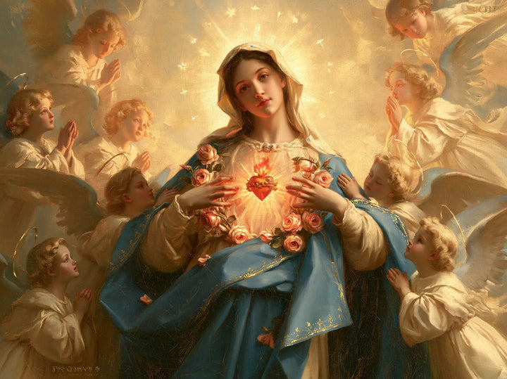 Immaculate Heart of Mary - Mary Surrounded by Angels · Landscape n° 2